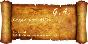 Goger Adrián névjegykártya